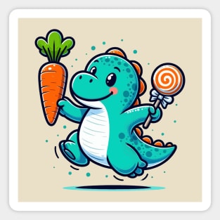 Dino Love Both Candy and Carrot Magnet